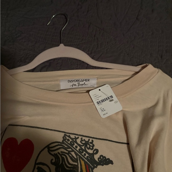 Free People Queen of Hearts cream graphic Long Sleeve Tee - Picture 3 of 3